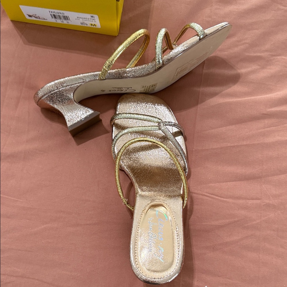 Circus by Sam Edelman Gold and Silver Strappy Heels